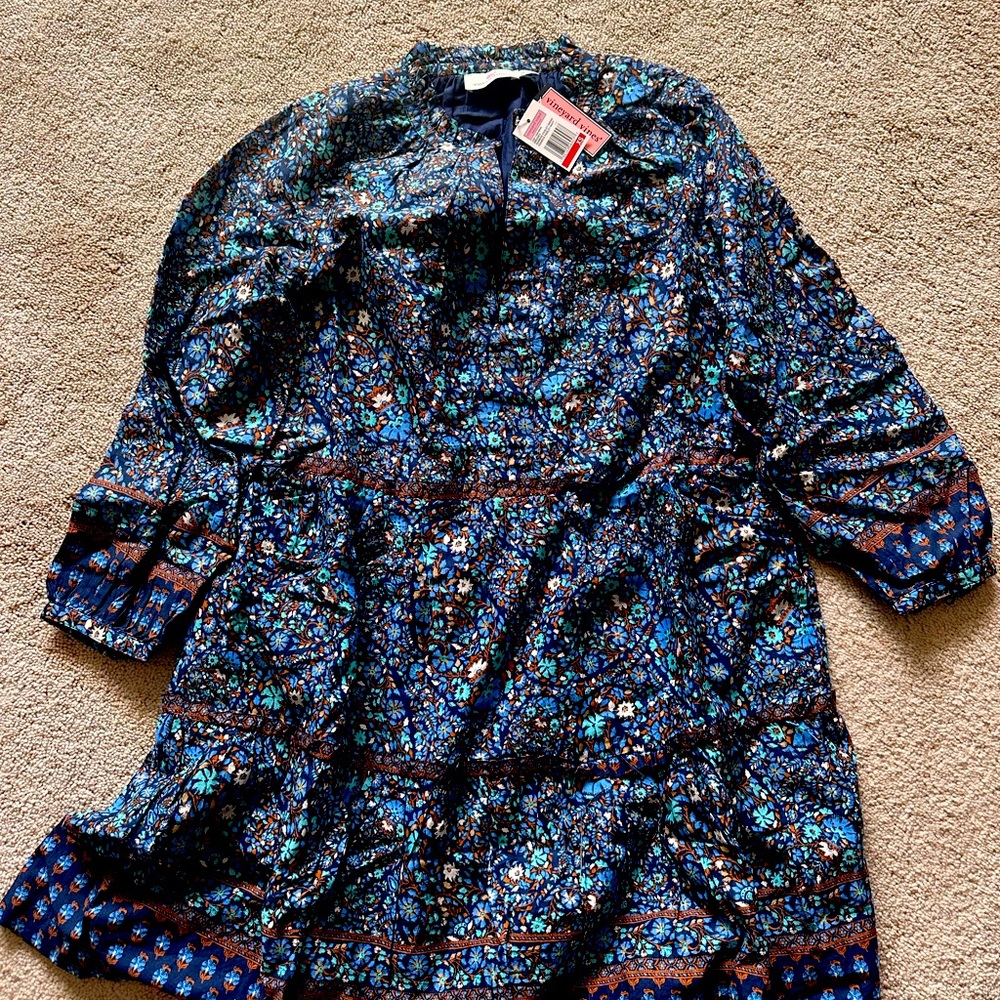 Vineyard Vines 
NWT Floral Blue Women’s Spring/Summer Dress